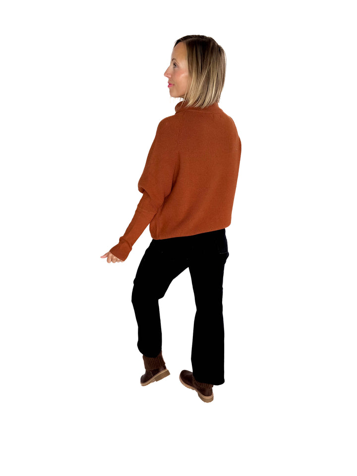 Wrenley Dolman Knit Sweater- CAMEL