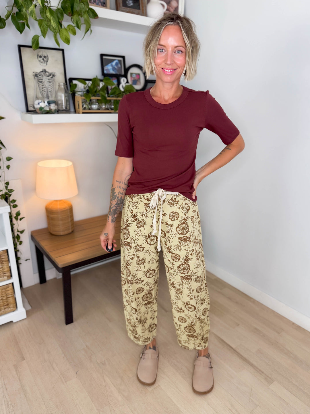Monroe Floral Drawstring Pant