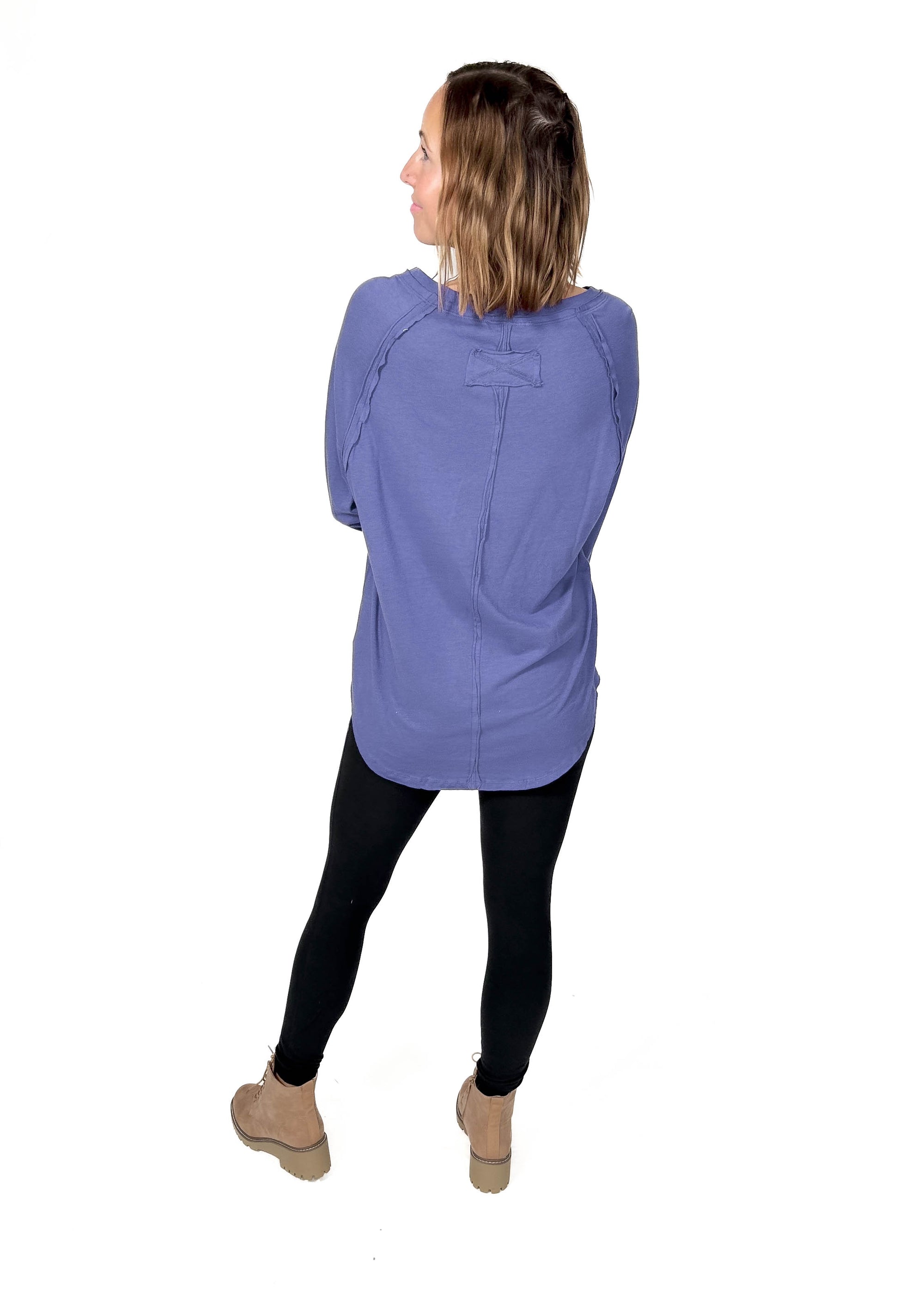 Sterling Raglan Thumbhole Long Sleeve- PERIWINKLE