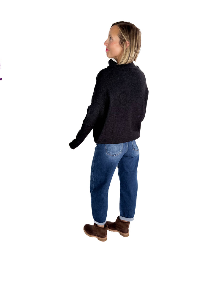 Wrenley Dolman Knit Sweater- CHARCOAL
