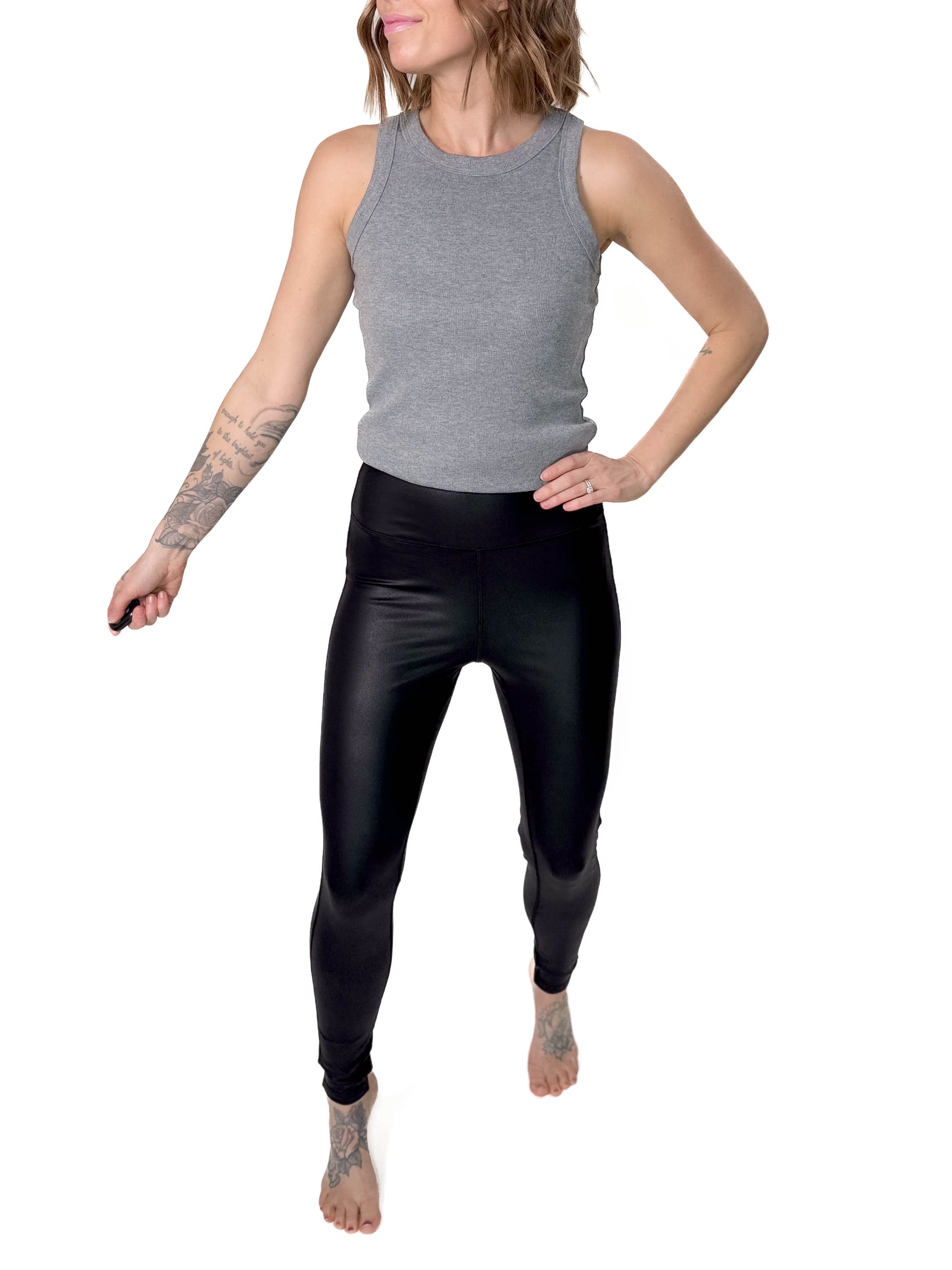 THREAD & SUPPLY Ava Faux Leather Leggings- BLACK-FINAL SALE