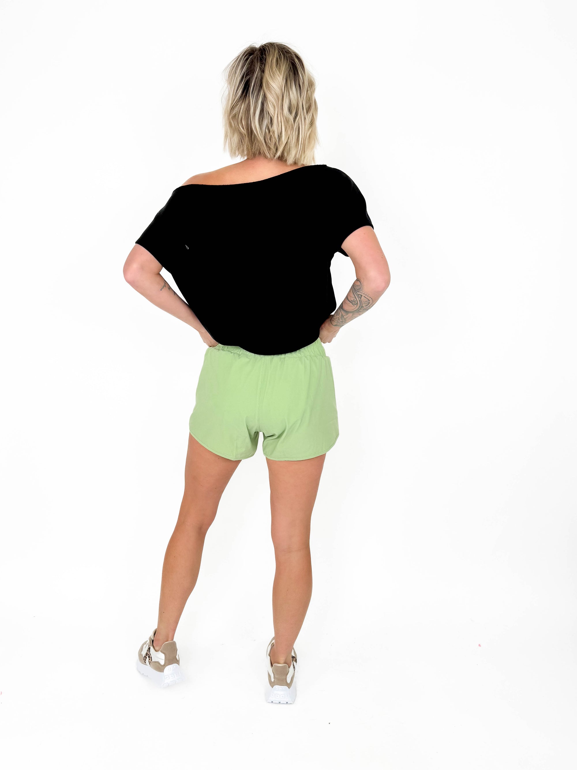 Run Wild Lined Shorts- LIME