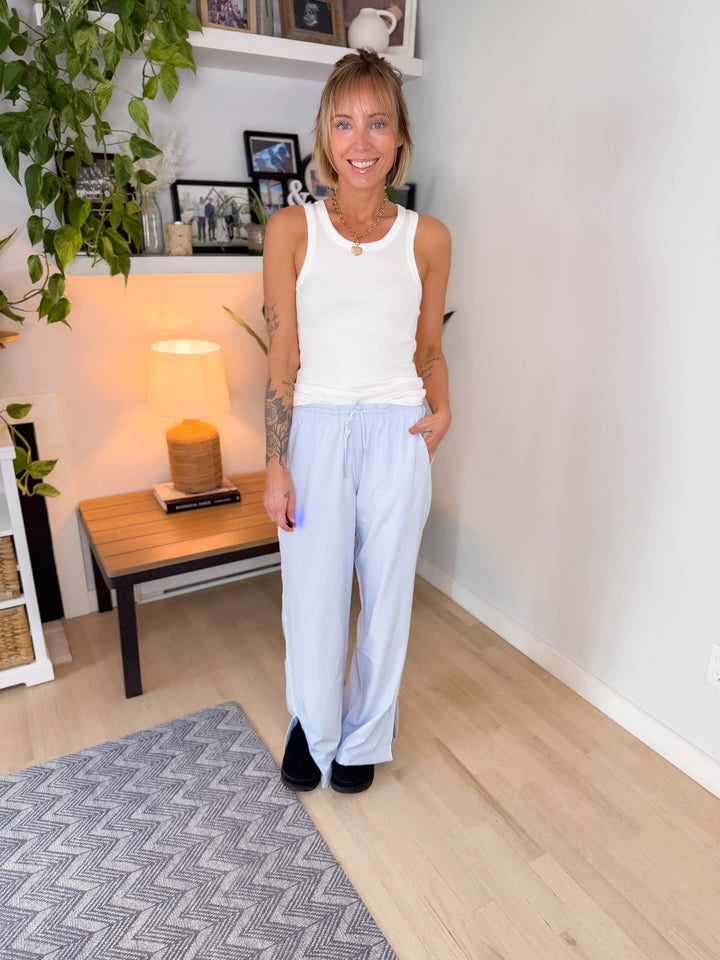 Mono B Finish Line Track Pants- HALOGEN BLUE