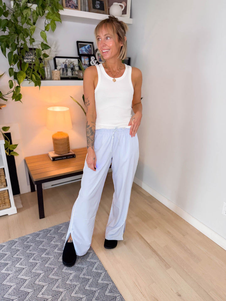 Mono B Finish Line Track Pants- HALOGEN BLUE