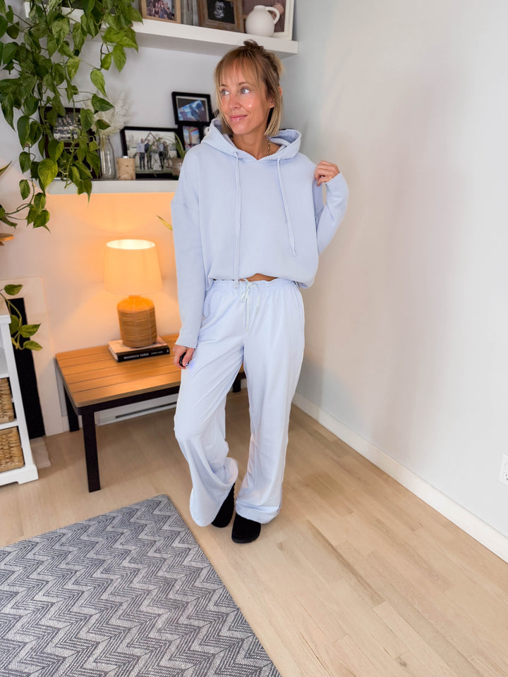 Mono B Malibu Soft Cotton Hoodie- HALOGEN BLUE