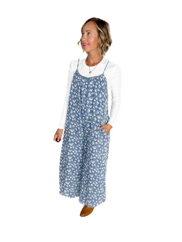 Kolter Floral Denim Jumpsuit