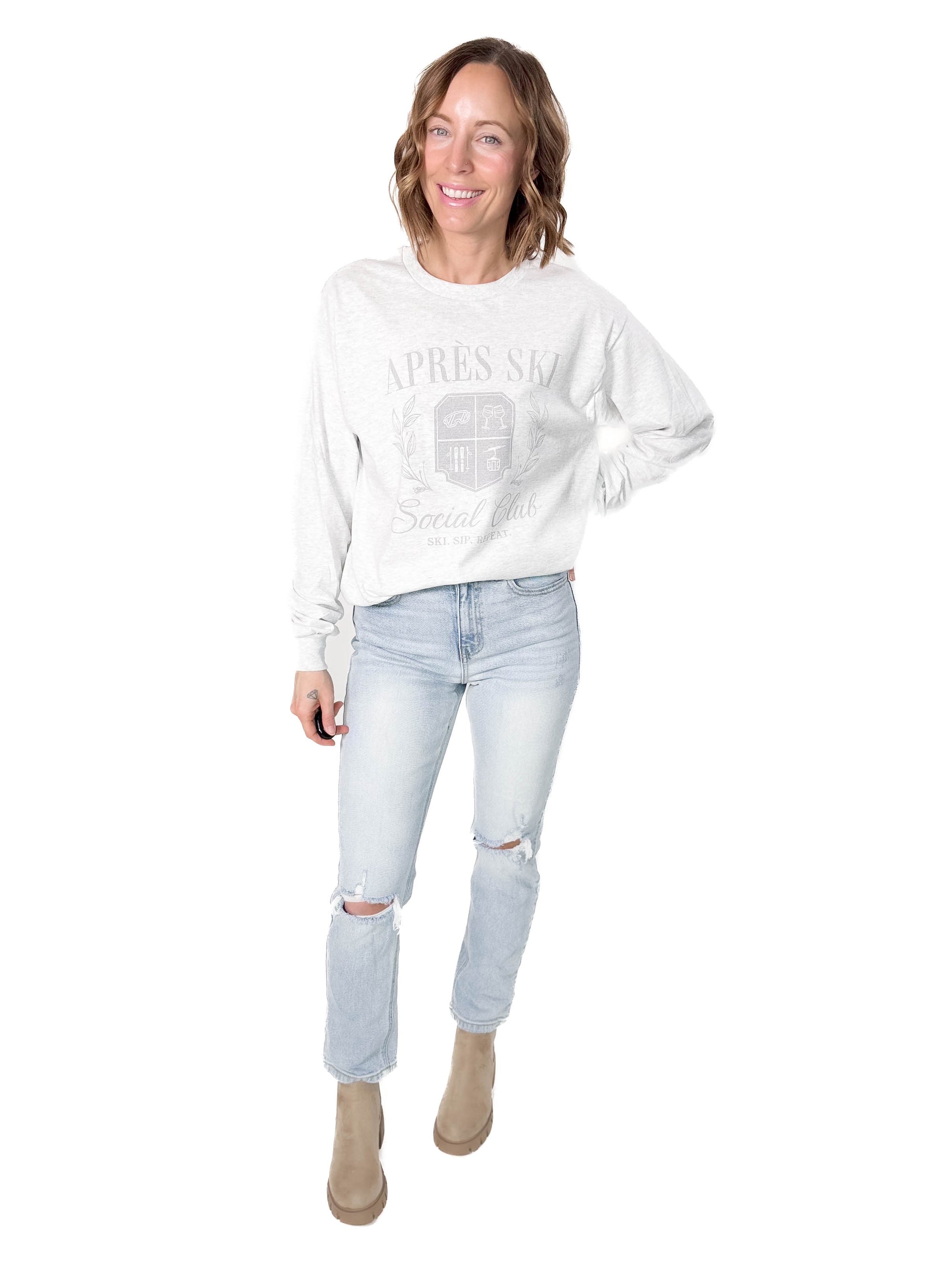 Apres Ski Social Club Long Sleeve- ASH GREY