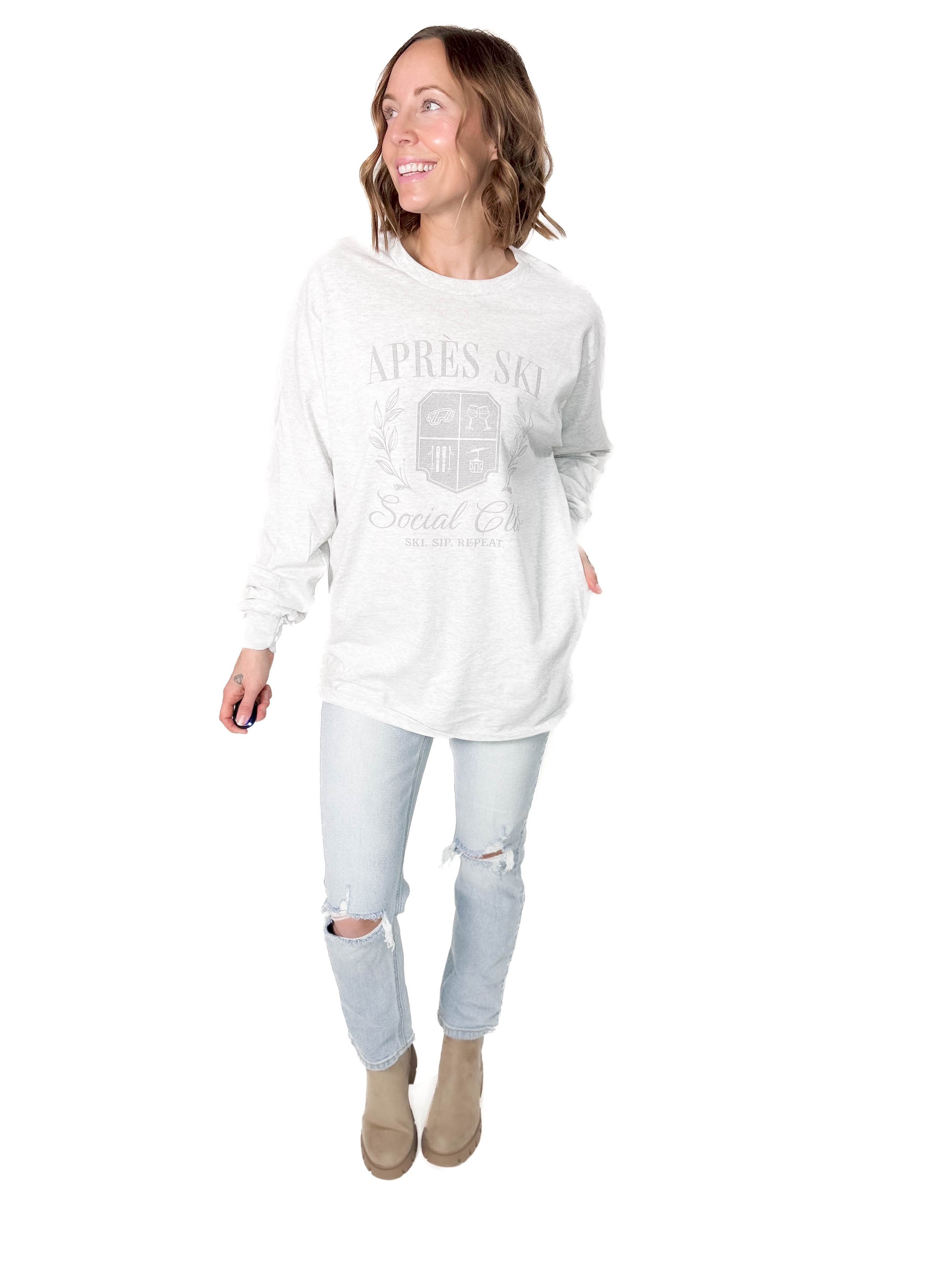 Apres Ski Social Club Long Sleeve- ASH GREY