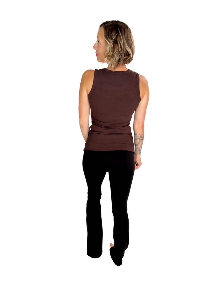 MONO B Kyrie Essential Ribbed Tank- ESPRESSO