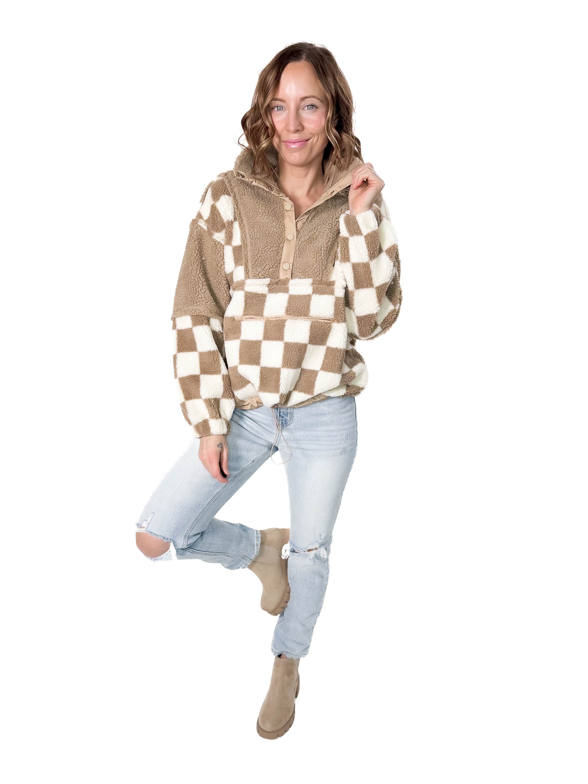 Wynona Checker Sherpa Jacket