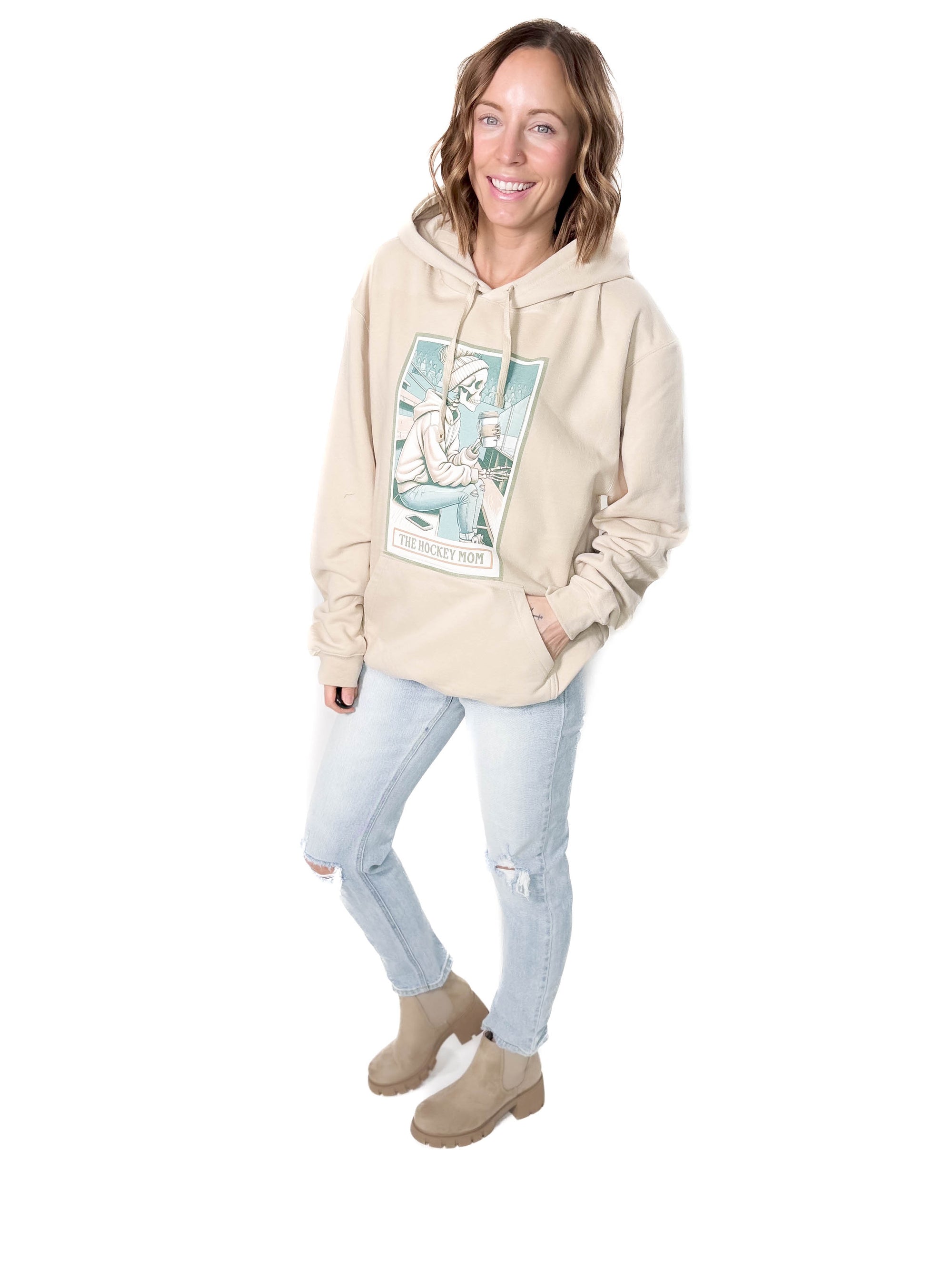 The Hockey Mom Tarot Card Hoodie- SAND