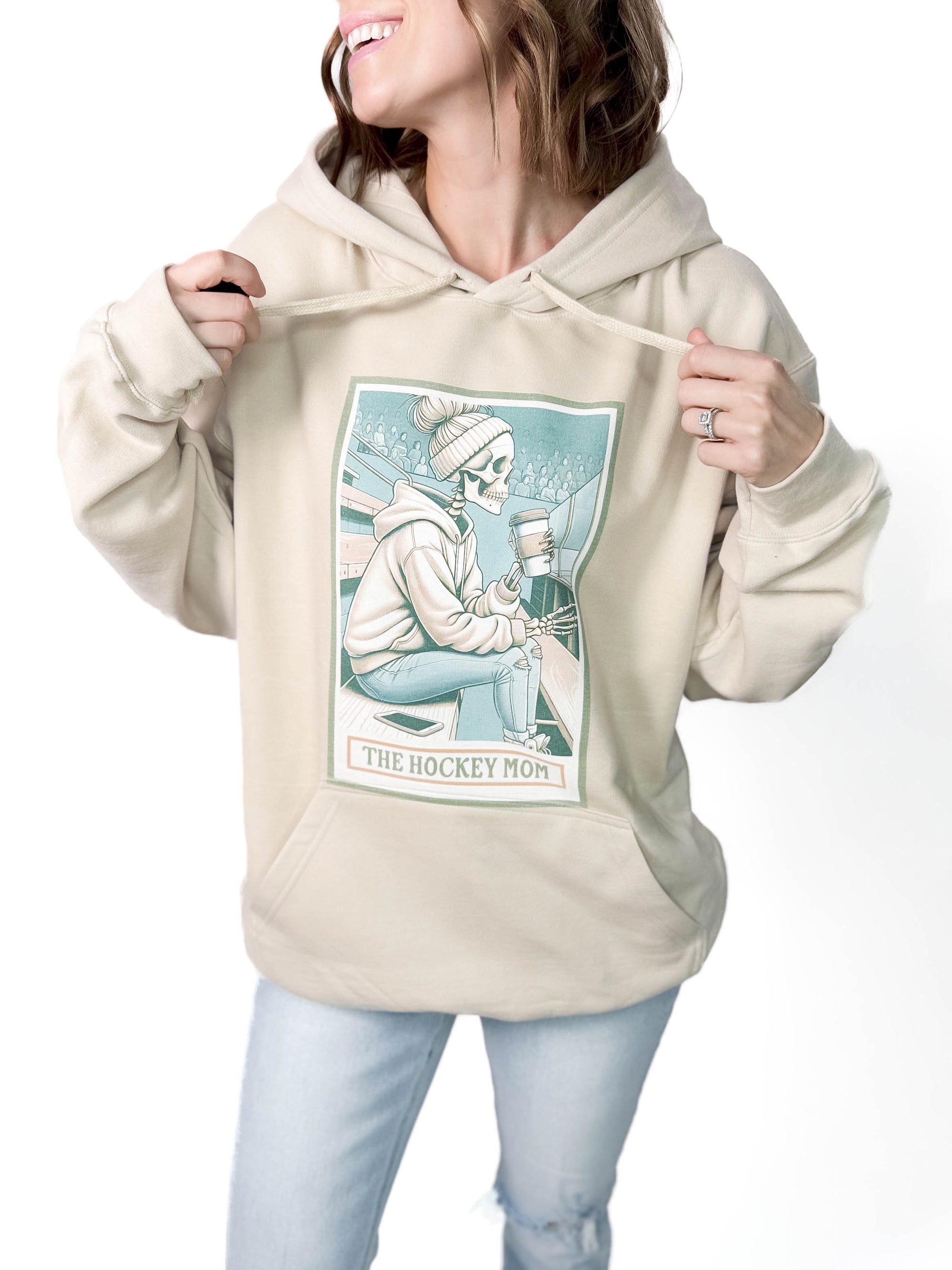 The Hockey Mom Tarot Card Hoodie- SAND