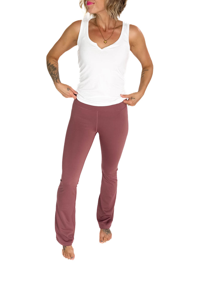 MONO B Krista Bootcut Legging- ROSE TAUPE
