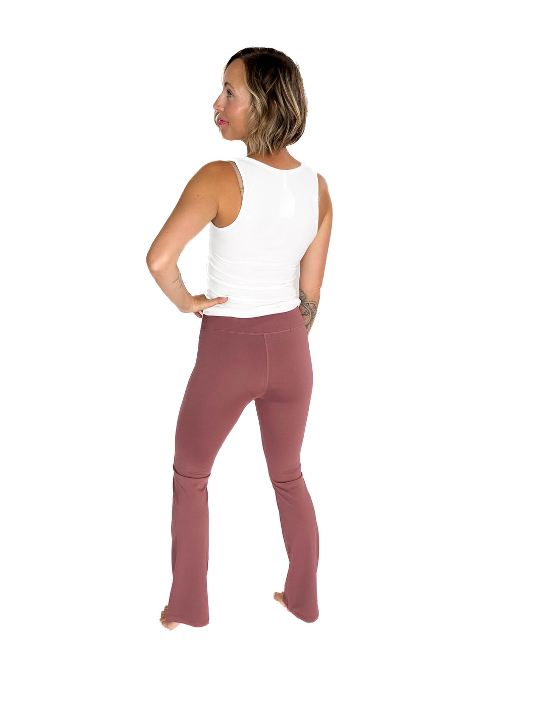 MONO B Krista Bootcut Legging- ROSE TAUPE