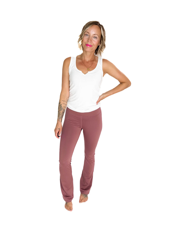 MONO B Krista Bootcut Legging- ROSE TAUPE