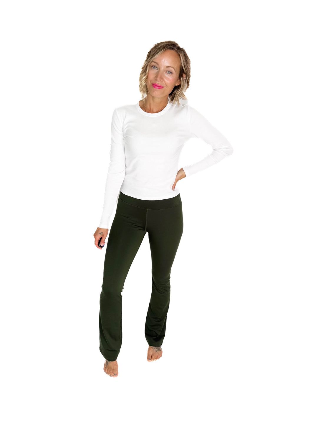 MONO B Krista Bootcut Legging- DEEP FOREST