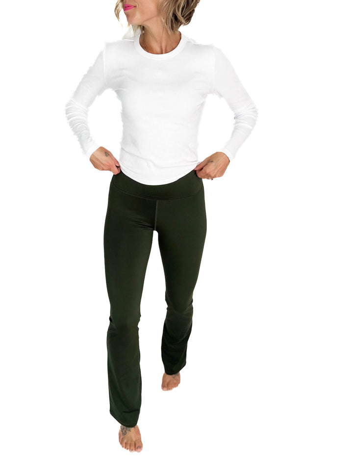 MONO B Krista Bootcut Legging- DEEP FOREST