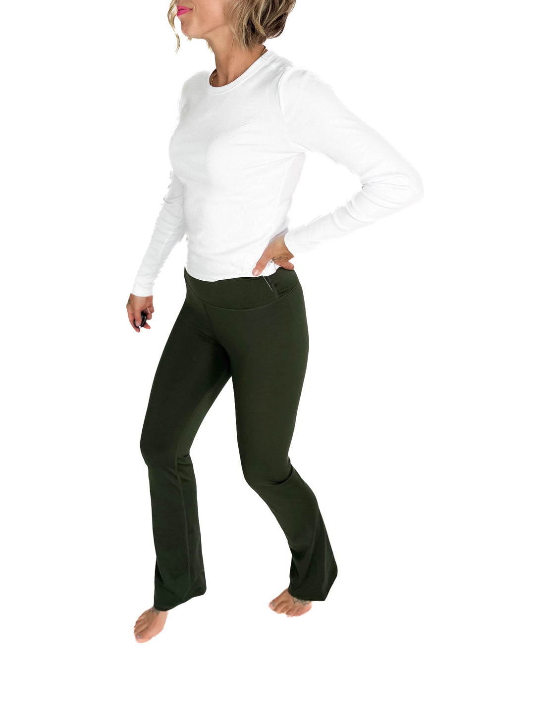 MONO B Krista Bootcut Legging- DEEP FOREST