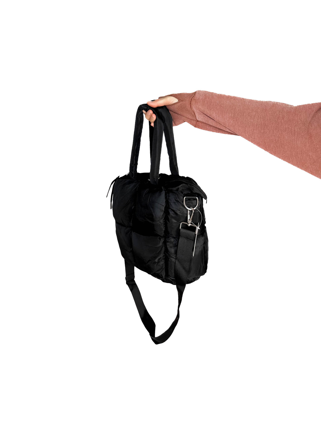 Kady Quilted Puffer Tote- BLACK
