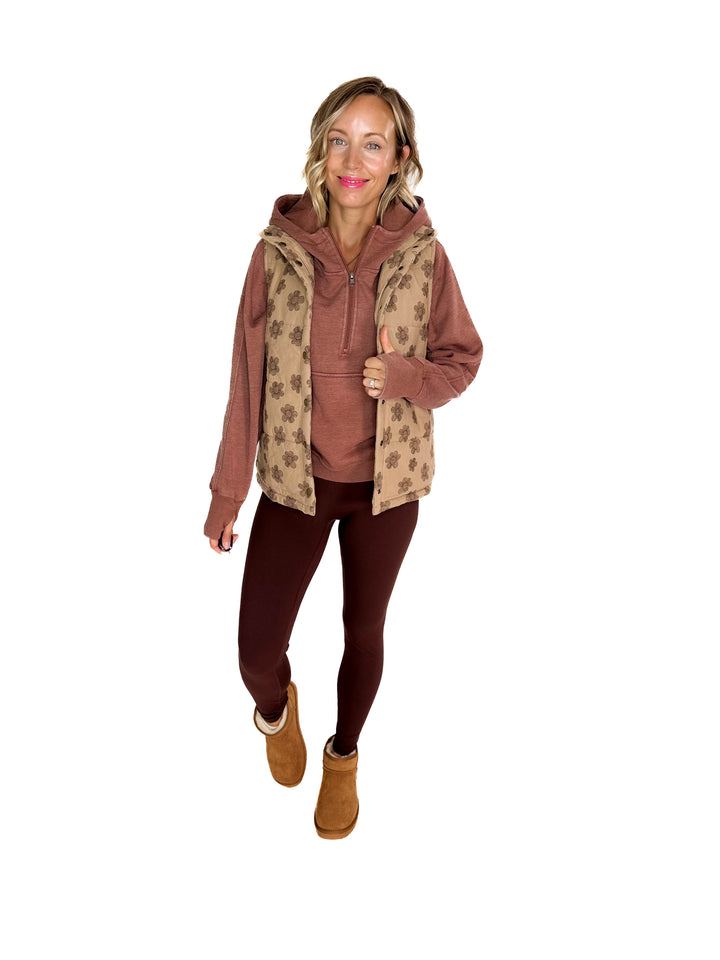 Noah Florah Padded Vest- MOCHA