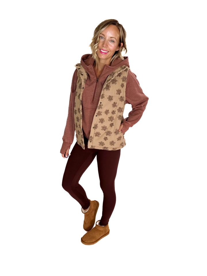 Noah Florah Padded Vest- MOCHA