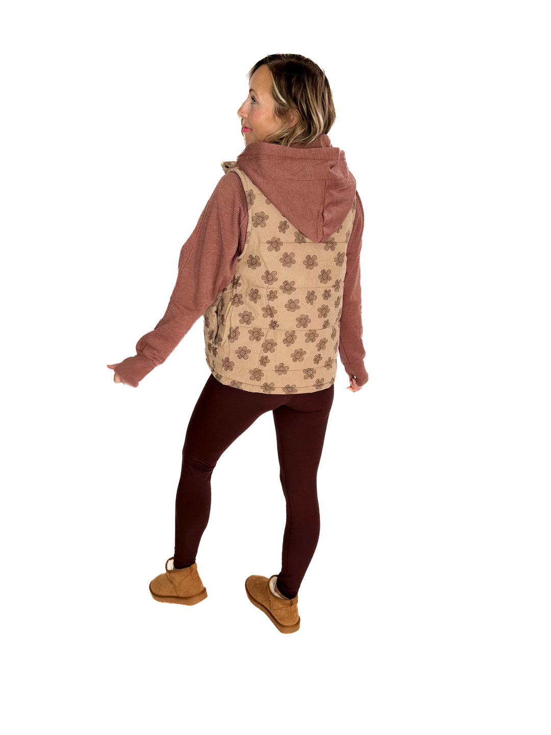 Noah Florah Padded Vest- MOCHA