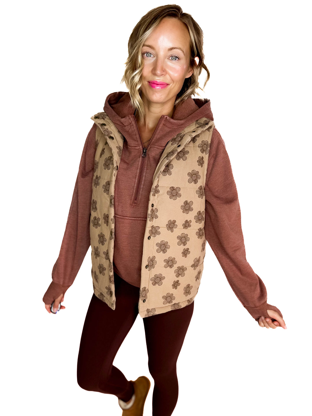 Noah Florah Padded Vest- MOCHA