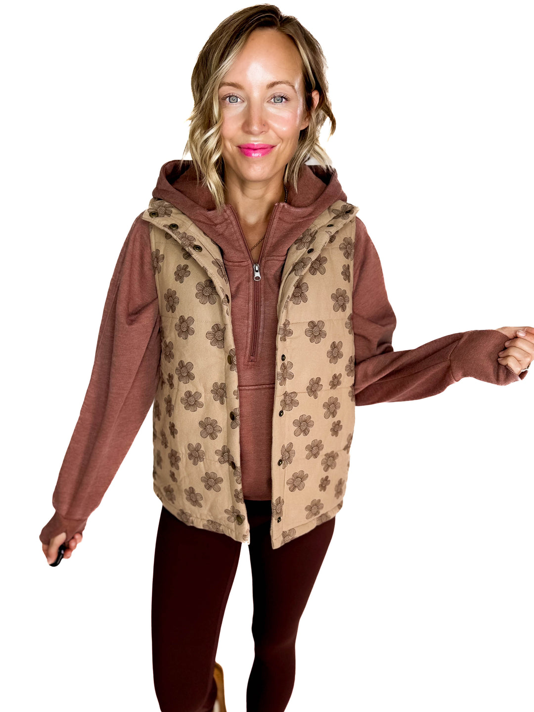 Noah Florah Padded Vest- MOCHA