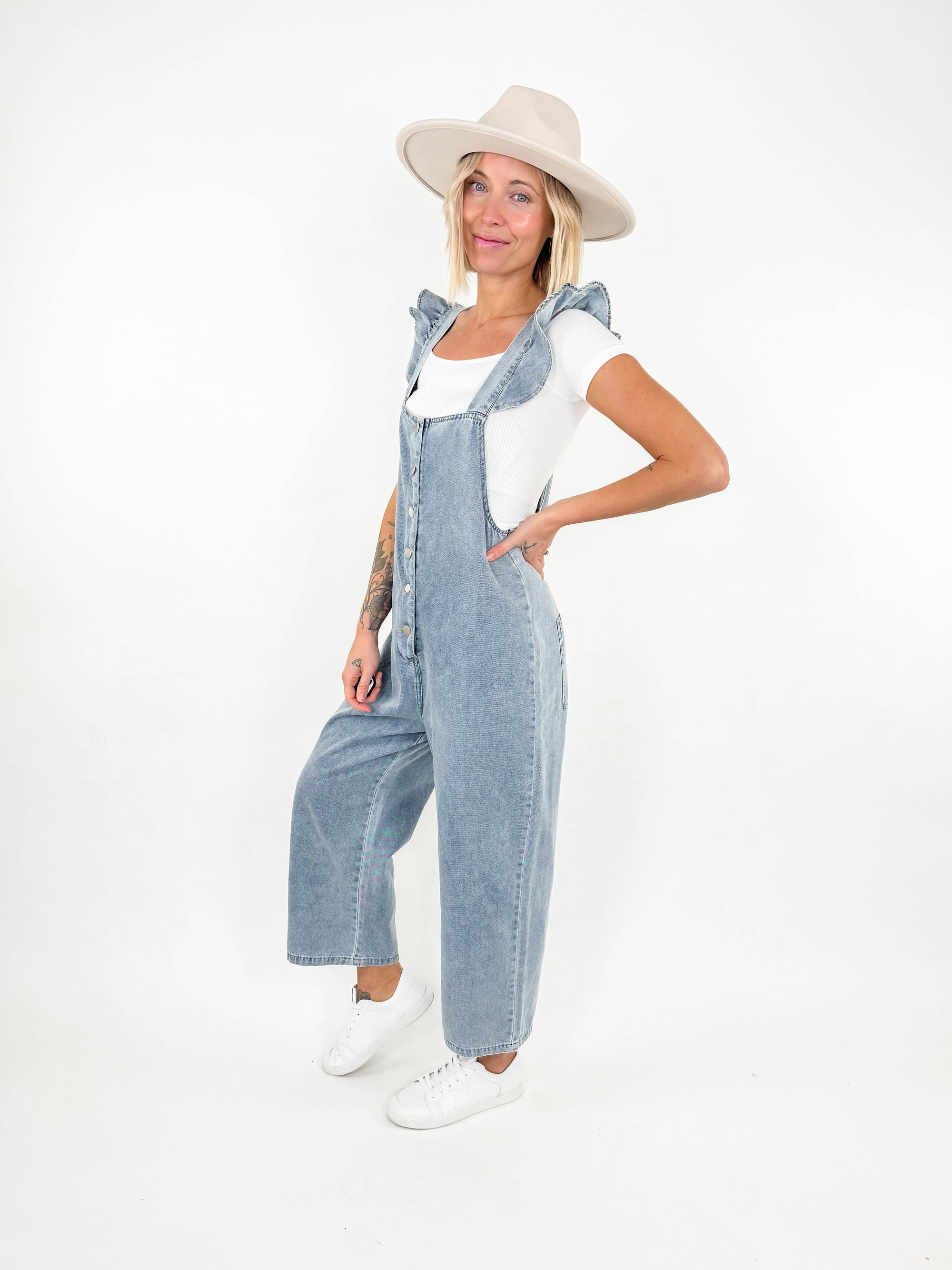 Celia Washed Relaxed Denim Jumpsuit
