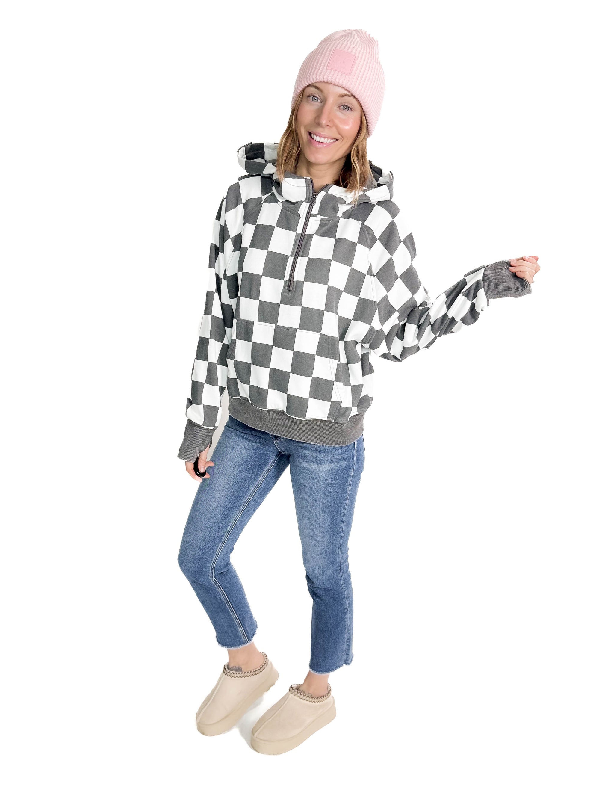 Checkmate Easy Does It Pullover- CHARCOAL