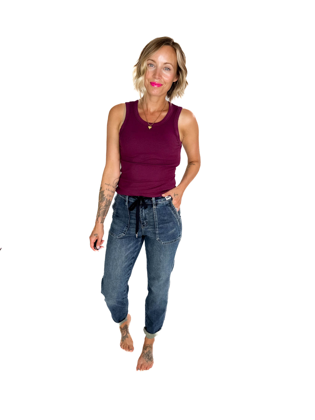 JUDY BLUE Archie Vintage Wash Jogger- DARK