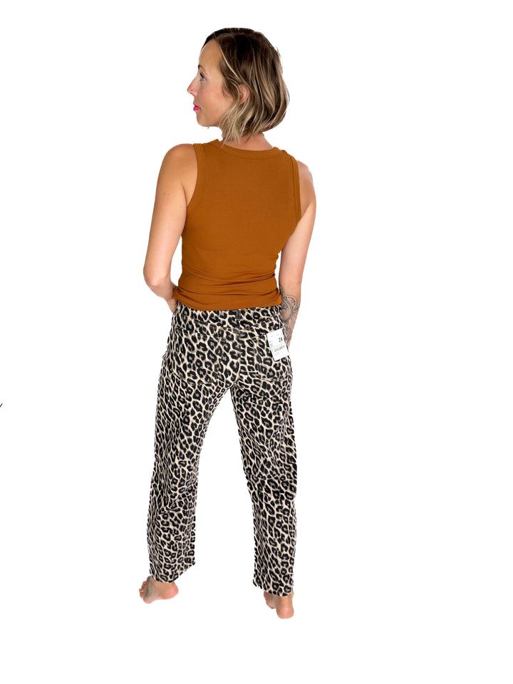 VERVET Morgen High Rise Barrel Jean- LEOPARD