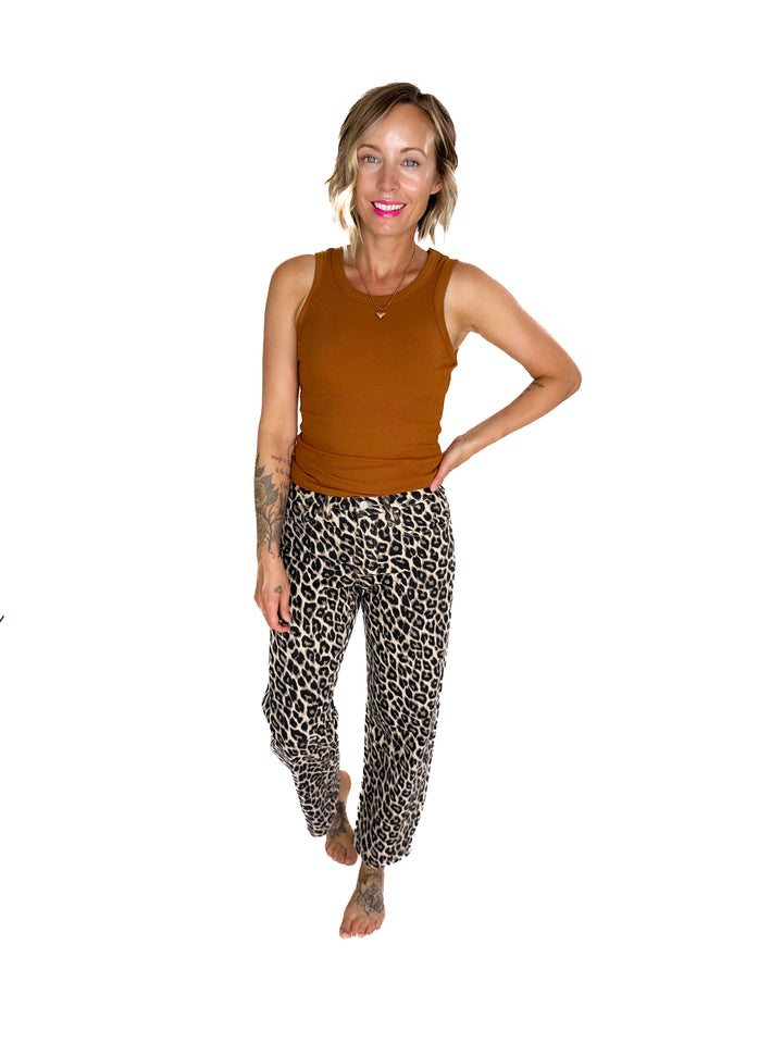 MONO B Kyrie Essential Ribbed Tank- BURNT AMBER