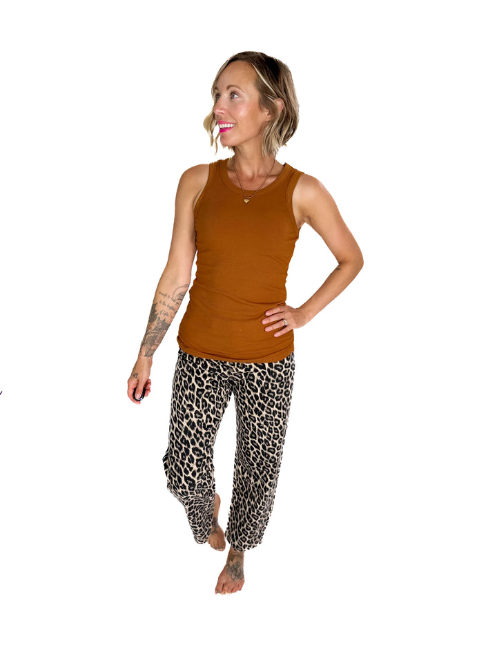 VERVET Morgen High Rise Barrel Jean- LEOPARD