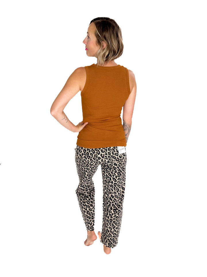 MONO B Kyrie Essential Ribbed Tank- BURNT AMBER