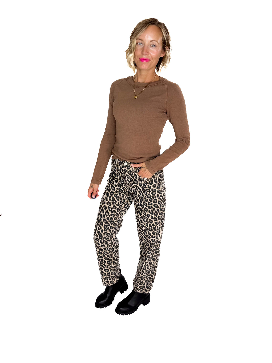 Cullen Raglan Sleeve Top- MOCHA