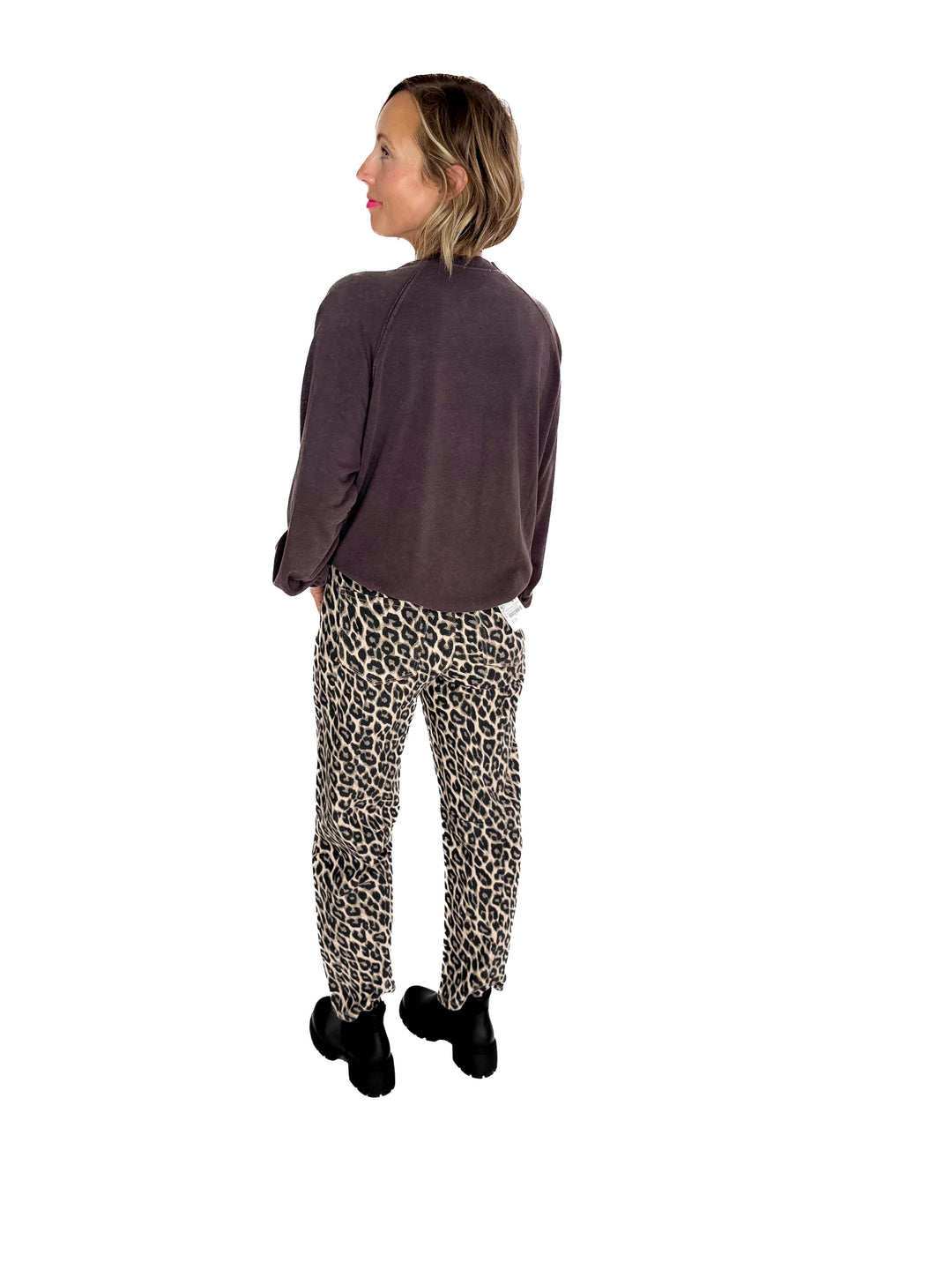 Aria Washed Pullover- DARK BROWN