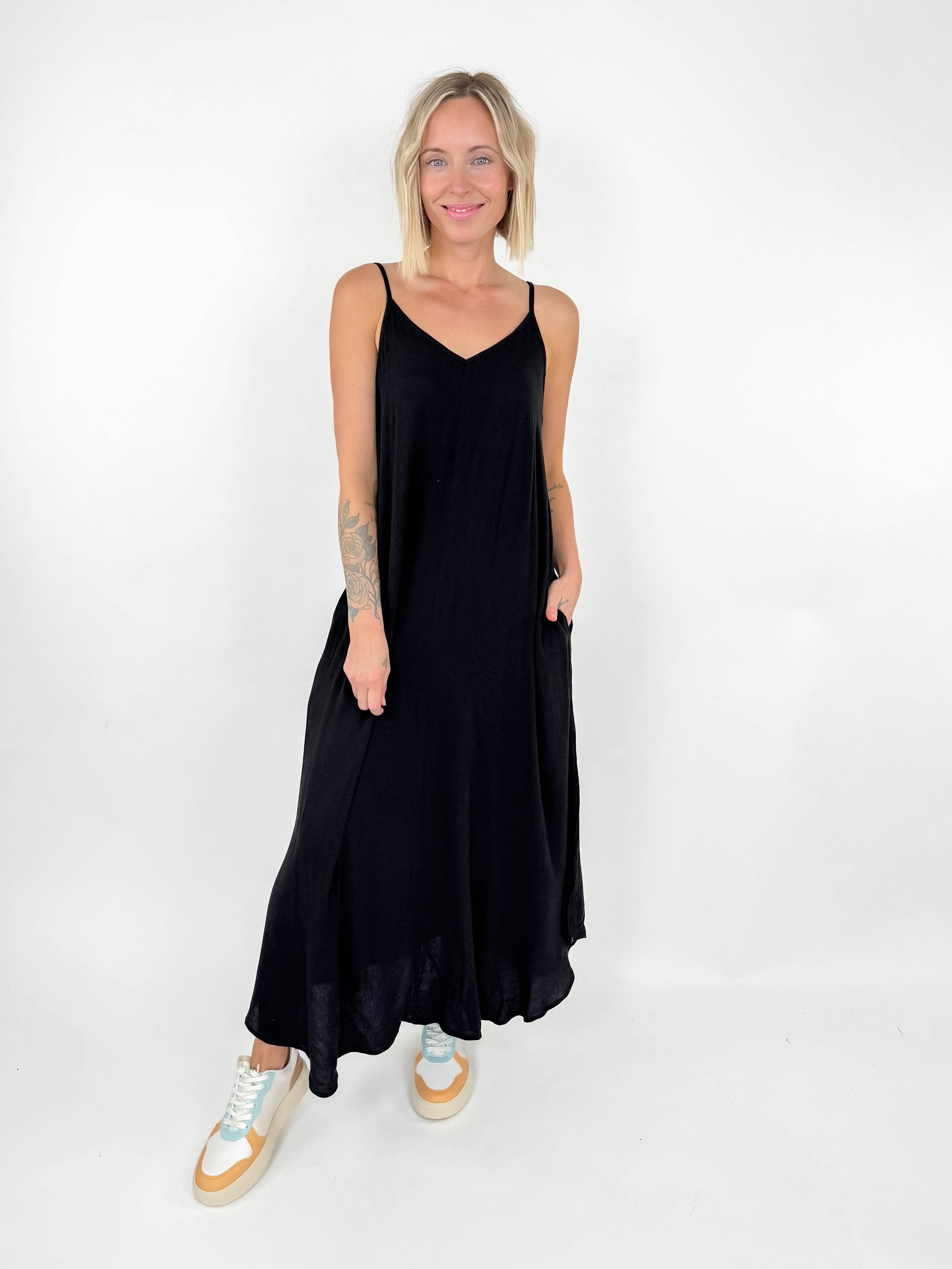 Coastal Woven Maxi Dress- BLACK-FINAL SALE