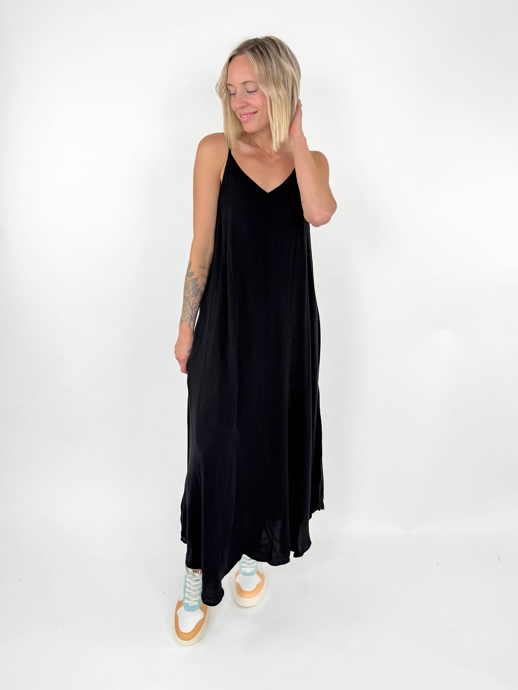 Coastal Woven Maxi Dress- BLACK