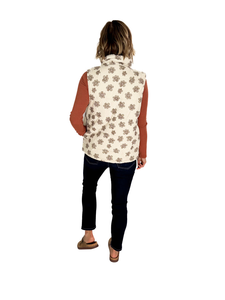 Noah Florah Padded Vest- ECRU