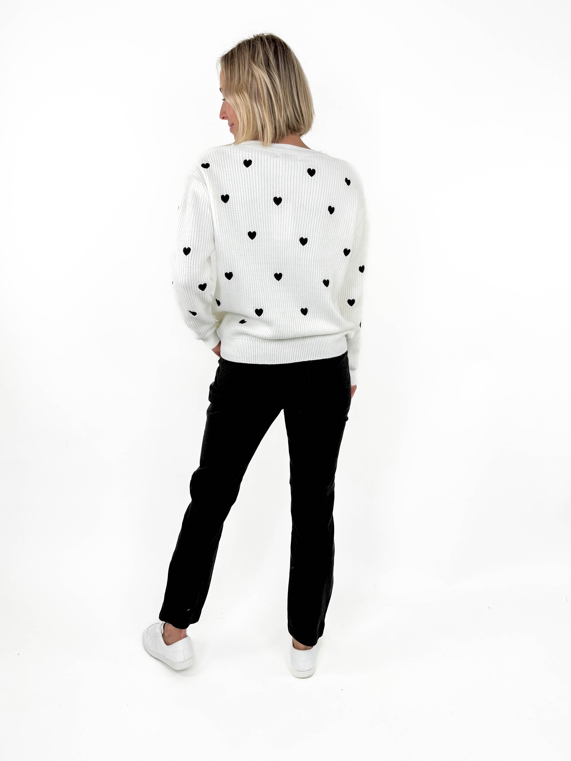 More Love Sweater- IVORY/BLACK-FINAL SALE