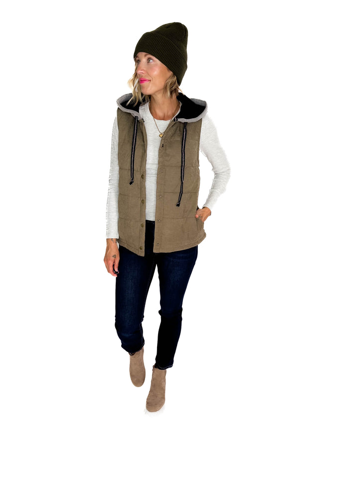 Levi Puffer Vest- OLIVE