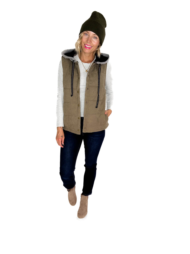Levi Puffer Vest- OLIVE