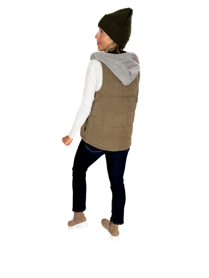 Levi Puffer Vest- OLIVE