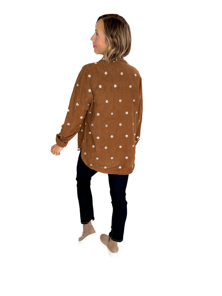 Theo Corduroy Embroidered Shacket