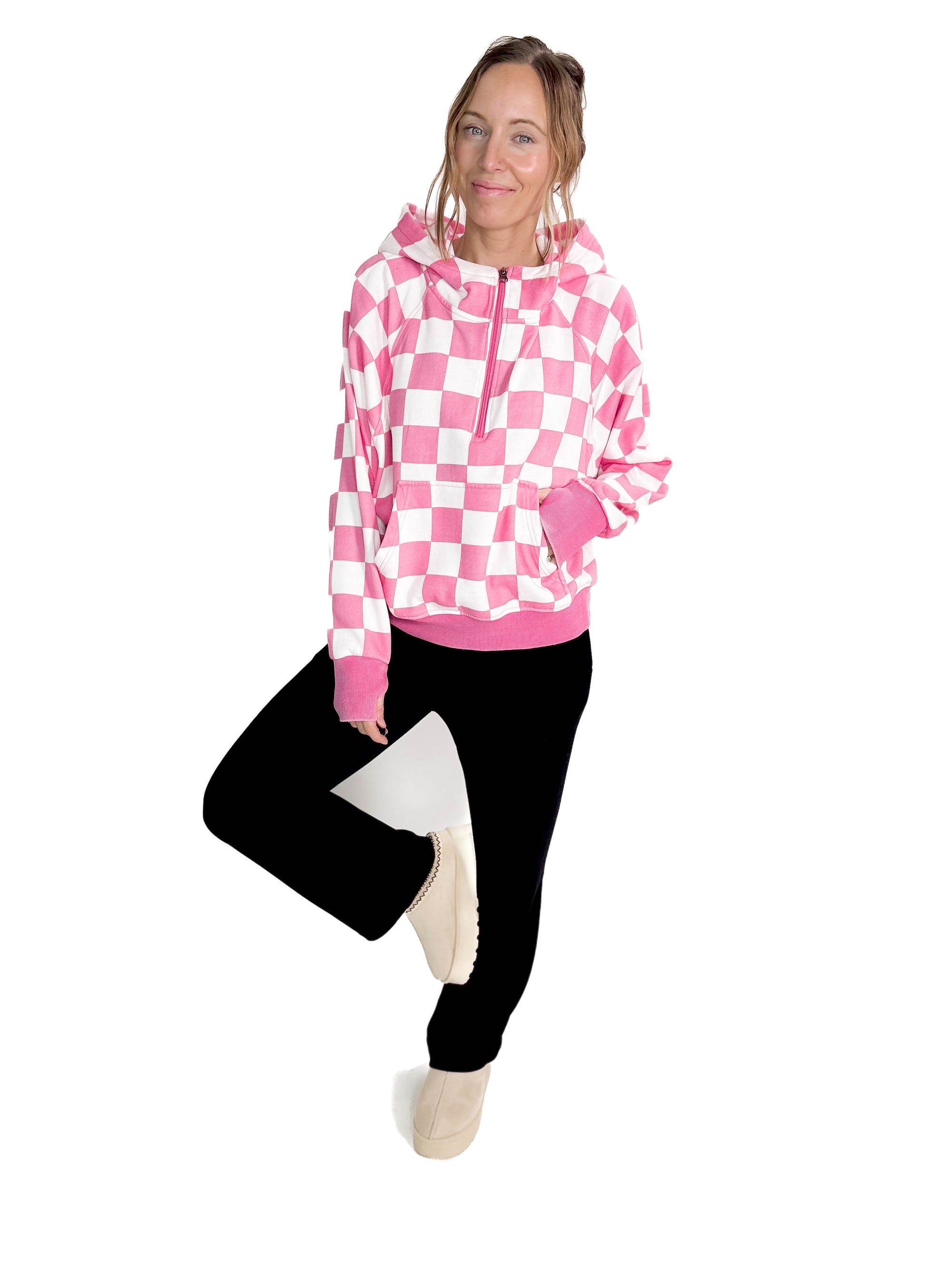 Checkmate Easy Does It Pullover- PINK