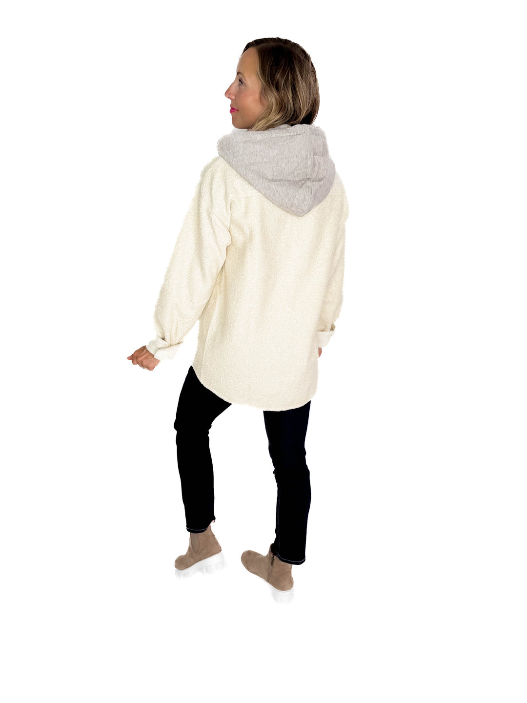 Koltyn Boucle Hooded Shacket- OAT