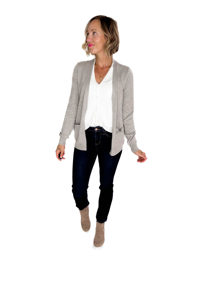 Lou Layered 2Fer Cardigan- HTHR GREY