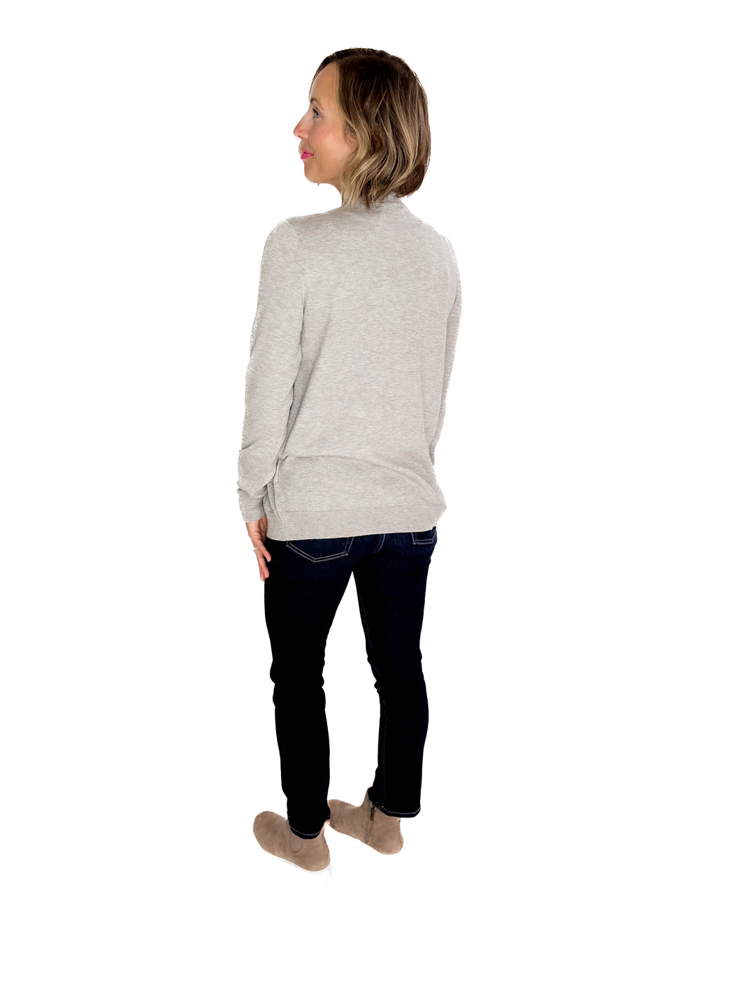 Lou Layered 2Fer Cardigan- HTHR GREY