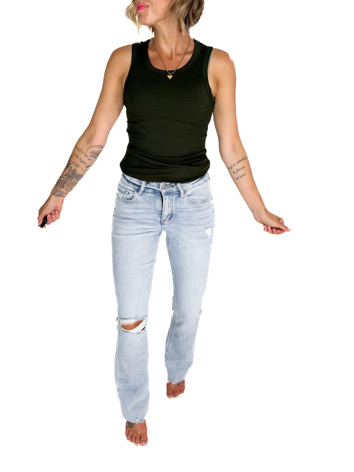 VERVET Kaxi High Rise Relaxed Bootcut Jean- LIGHT